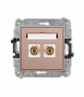 MINI Gniazdo głośnikowe pojedyncze (typu banan - czerwony i czarny, pozłacany, 4 mm2, do lutowania), Łososiowy Karlik 62MGG-3
