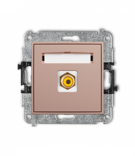 MINI Gniazdo pojedyncze RCA (typu cinch - żółty, pozłacany), Łososiowy Karlik 62MGRCA-1