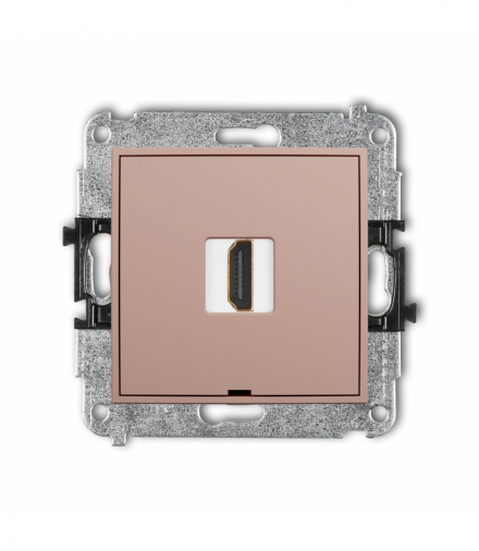 MINI Gniazdo HDMI 2.0, 4K, bez pola opisowego, Łososiowy Karlik 62MHDMIBO-3