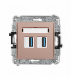 MINI Gniazdo podwójne 2xUSB A-A 3.0, Łososiowy Karlik 62MGUSB-6