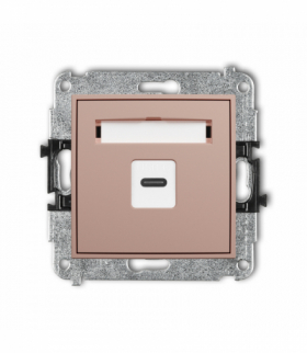 MINI Gniazdo pojedyncze 1xUSB C-C, Łososiowy Karlik 62MGUSB-7