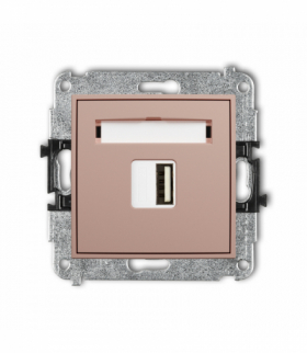 MINI Ładowarka USB A, 10W max., 5V, 2A, Łososiowy Karlik 62MCUSB-3