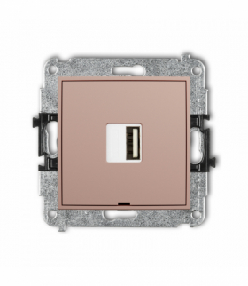 MINI Ładowarka USB A, 10W max., 5V, 2A, bez pola opisowego, Łososiowy Karlik 62MCUSBBO-3