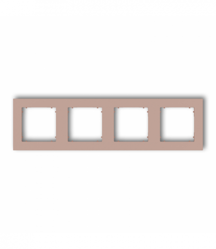 MINI Ramka uniwersalna poczwórna kwadratowa z tworzywa, Łososiowy Karlik 62MR-4