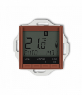 MINI Regulator temperatury, uniwersalny, elektroniczny, tygodniowy (podświetlenie białe), terakota Karlik 63MRT-3.1
