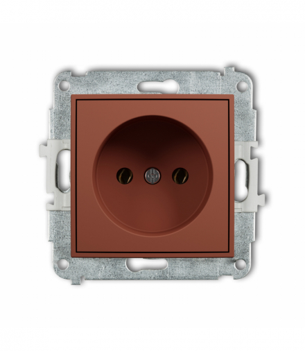 MINI Gniazdo pojedyncze bez uziemienia 2P (bez przesłon torów prądowych), terakota Karlik 63MGP-1