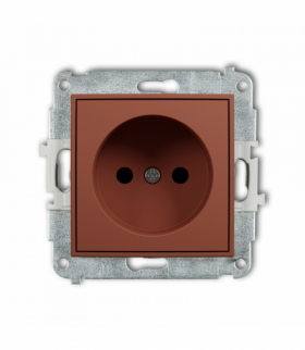 MINI Gniazdo pojedyncze bez uziemienia 2P (przesłony torów prądowych), terakota Karlik 63MGP-1p