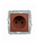 MINI Gniazdo pojedyncze bez uziemienia 2P (przesłony torów prądowych), terakota Karlik 63MGP-1p
