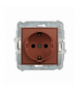MINI Gniazd pojedyncze z uziemieniem SCHUKO 2P+Z (przesłony torów prądowych), terakota Karlik 63MGP-1sp