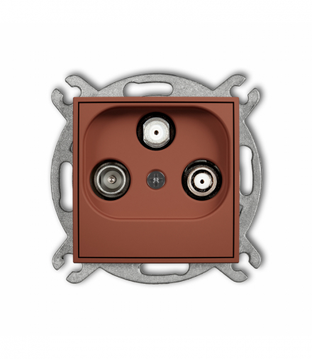 MINI Gniazdo abonenckie 2 wyjścia SAT + TV, terakota Karlik 63MGSN