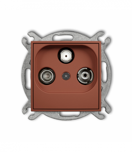 MINI Gniazdo abonenckie RTV-SAT przelotowe 10dB, terakota Karlik 63MGSP