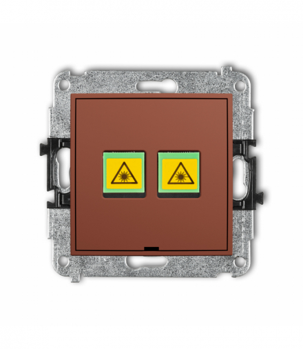 MINI Gniazdo światłowodowe, optyczne podwójne, bez pola opisowego, terakota Karlik 63MGOPBO-2
