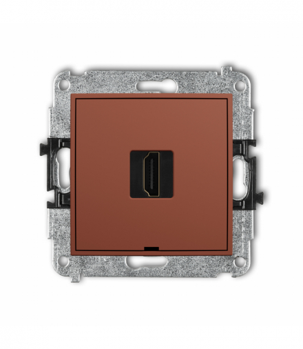 MINI Gniazdo HDMI 2.0, 4K, bez pola opisowego, terakota Karlik 63MHDMIBO-3