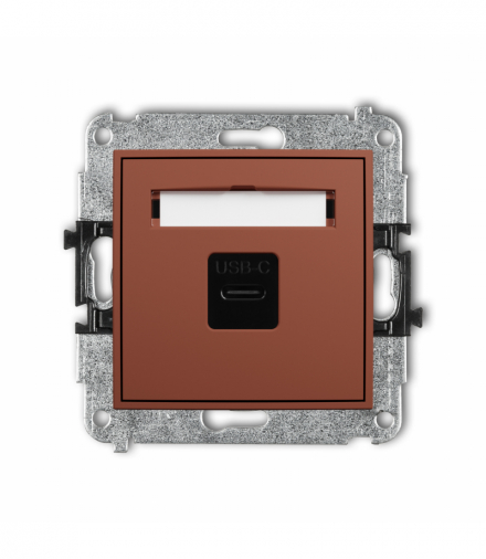 MINI Gniazdo pojedyncze 1xUSB C-C, terakota Karlik 63MGUSB-7