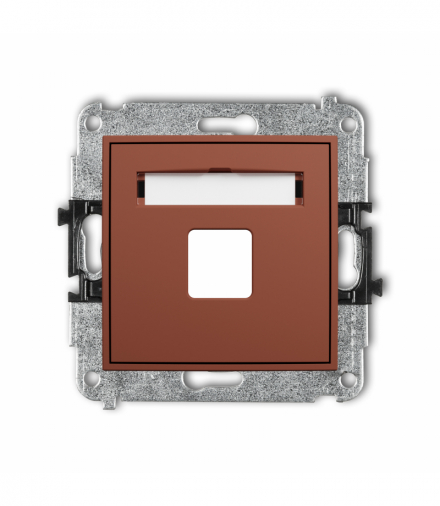 MINI Gniazdo multimedialne pojedncze bez modułu (standard Keystone), terakota Karlik 63MGM-1P