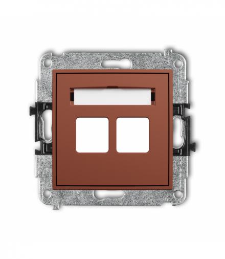 MINI Gniazdo multimedialne podwójne bez modułu (standard Keystone), terakota Karlik 63MGM-2P