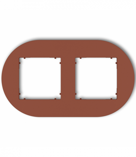 MINI Ramka uniwersalna podwójna okrągła z tworzywa, terakota Karlik 63MRTO-2