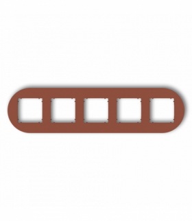 MINI Ramka uniwersalna pięciokrotna okrągła z tworzywa, terakota Karlik 63MRTO-5