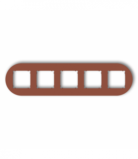 MINI Ramka uniwersalna pięciokrotna okrągła z tworzywa, terakota Karlik 63MRTO-5