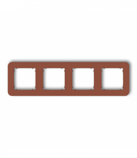 MINI Ramka uniwersalna poczwórna zaokrąglona z tworzywa, terakota Karlik 63MRTZ-4