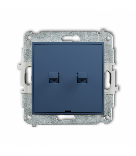 MINI Łącznik schodowy podwójny w stylu amerykańskim (dwa klawisze bez piktogramów), navy blue Karlik 64MWPUS-33.1