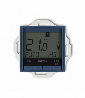 MINI Regulator temperatury, uniwersalny, elektroniczny, tygodniowy (podświetlenie niebieskie), navy blue Karlik 64MRT-3.2