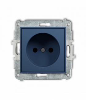 MINI Gniazdo pojedyncze bez uziemienia 2P (przesłony torów prądowych), navy blue Karlik 64MGP-1p