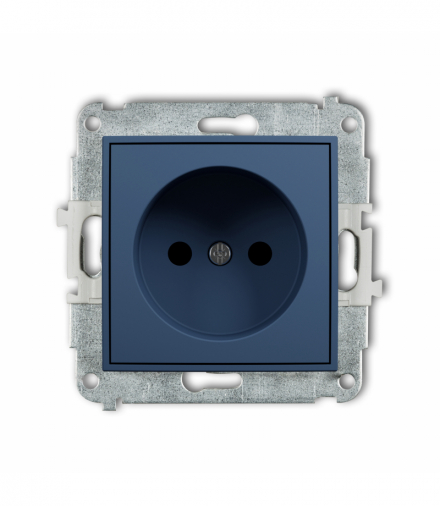 MINI Gniazdo pojedyncze bez uziemienia 2P (przesłony torów prądowych), navy blue Karlik 64MGP-1p