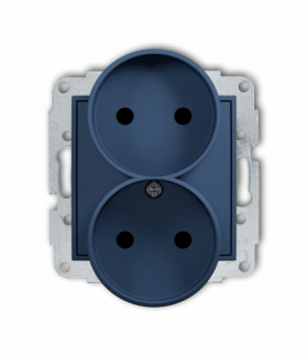 MINI Gniazd podwójne do ramki bez uziemienia 2x2P (przesłony torów prądowych), navy blue Karlik 64MGPR-2p