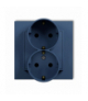 MINI Gniazdo podwójne z uziemieniem SCHUKO 2x(2P+Z) (przesłony torów prądowych), navy blue Karlik 64MGP-2sp