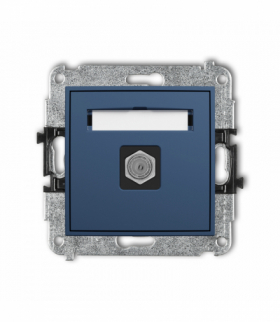 MINI Gniazdo antenowe pojedyncze typu F (SAT) niklowany, navy blue Karlik 64MGF-1