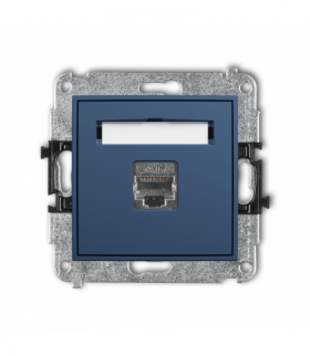 MINI Gniazdo komputerowe pojedyncze 1xRJ45, kat. 6, ekranowany, 8-stykowy, navy blue Karlik 64MGK-5