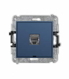 MINI Gniazdo komputerowe pojedyncze 1xRJ45, kat. 6, ekranowany, 8-stykowy, bez pola opisowego, navy blue Karlik 64MGKBO-5