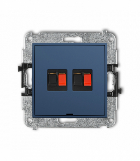 MINI Gniazdo głośnikowe podwójne, bez pola opisowego, navy blue Karlik 64MGGBO-2