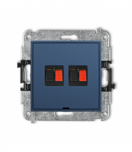 MINI Gniazdo głośnikowe podwójne, bez pola opisowego, navy blue Karlik 64MGGBO-2