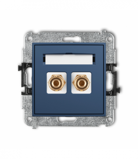 MINI Gniazdo głośnikowe pojedyncze (typu banan - czerwony i czarny, pozłacany, 4 mm2, do lutowania), navy blue Karlik 64MGG-3