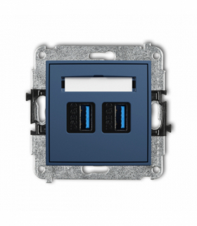 MINI Gniazdo podwójne 2xUSB A-A 3.0, navy blue Karlik 64MGUSB-6