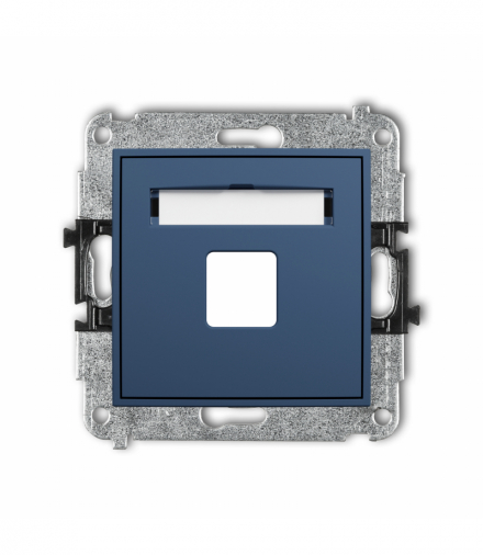 MINI Gniazdo multimedialne pojedncze bez modułu (standard Keystone), navy blue Karlik 64MGM-1P