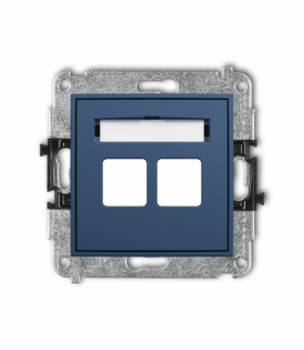 MINI Gniazdo multimedialne podwójne bez modułu (standard Keystone), navy blue Karlik 64MGM-2P