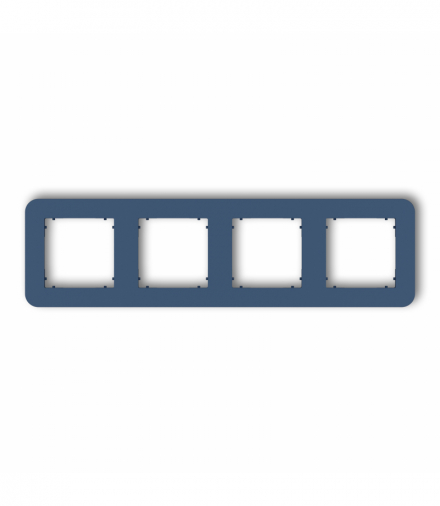 MINI Ramka uniwersalna poczwórna zaokrąglona z tworzywa, navy blue Karlik 64MRTZ-4