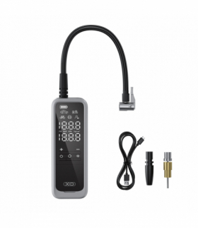 Pompka do kół, bezprzewodowa, z wyświetlaczem XO CZ018 czarna uniwersalna 5000mAh TFO GSM187997