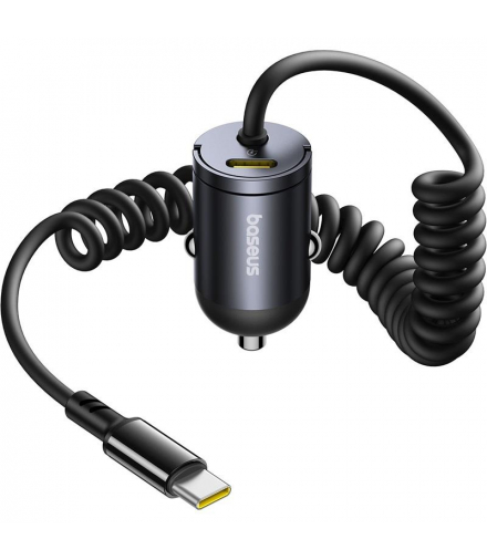 Mini ładowarka samochodowa Baseus Tiny Star (w zestawie kabel C+C) 30W Czarny TFO BRA014391