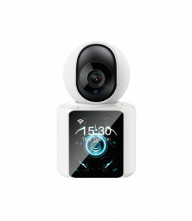 Kamera Wifi Full HD z wbudowanym wyświetlaczem, wideorozmowy, 350° w lewo/prawo, 60° w górę i w dół, XO CR03 biała TFO GSM183409