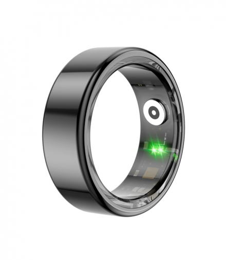 Maxlife smart ring dla osób dbających o zdrowie, kroki, kalorie, dystans, tętno, tlen we krwi MXSR-100 czarny rozmiar 12 TFO OEM0300707