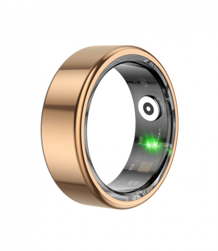 Maxlife smart ring dla osób dbających o zdrowie, kroki, kalorie, dystans, tętno, tlen we krwi MXSR-100 złoty rozmiar 8 TFO OEM0300708