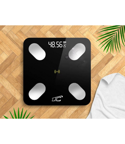 Inteligentna waga łazienkowa FITNESS analityczna LTC, bluetooth, czarna LTC LXWG110