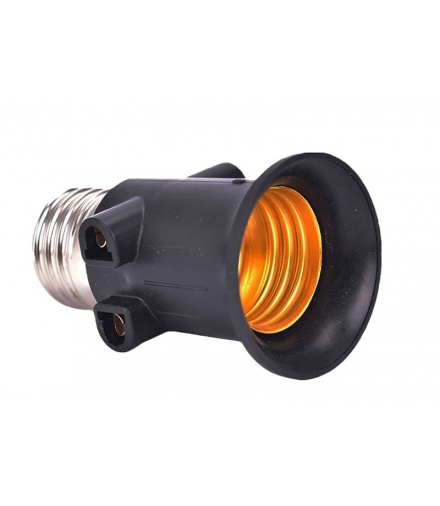 Adapter rozgałęźnik żarówki E27 (złodziejka) czarny HQ LAMEX LXAC57