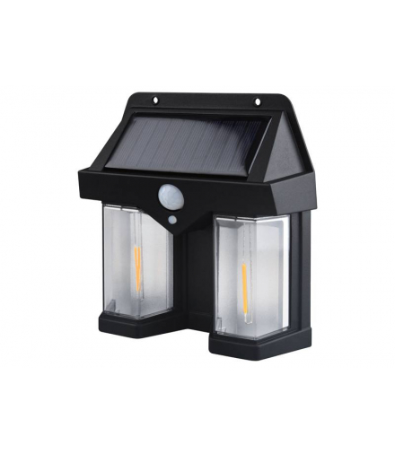 LTC Lampa ścienna solarna LED COB 10W 1200lm, czujnik ruchu, zmierzchu ,akumulator 1800mAh IP54 (ABS) LXLL177