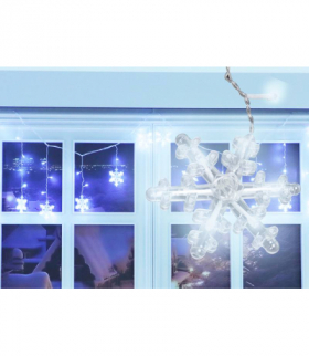 Kurtyna świetlna 136 LED, Płatki śniegu, światło zimne białe ML55Z