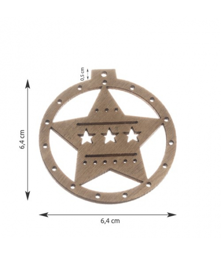 Bombki drewniane, różne wzory, 10szt RUHHY 11416